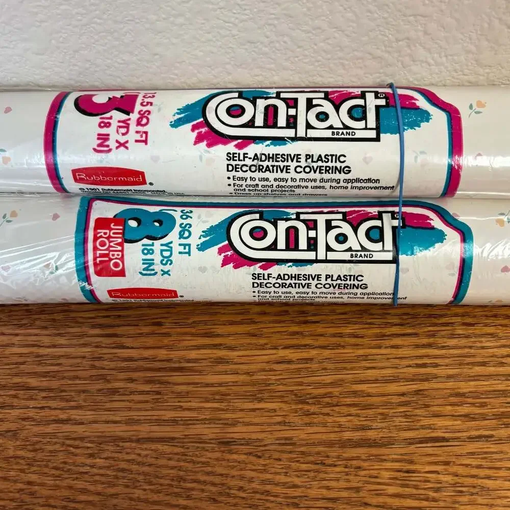NWT Con-Tact Peti Fleur Self-Adhesive Plastic Covering Rolls Lot of 2 - New